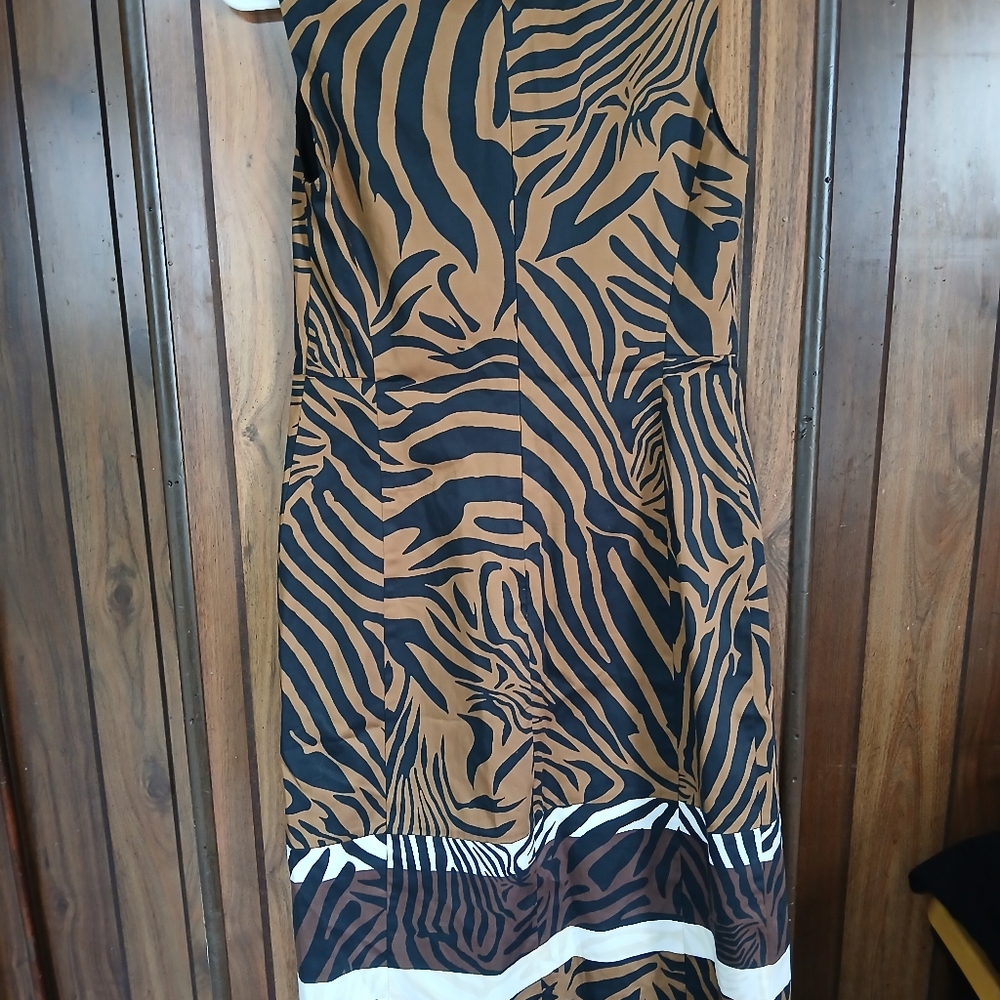 Kobi Halperin Nova -Tripe Sleeveless Dress Caramel Multi size Extra Small - Picture 3 of 7